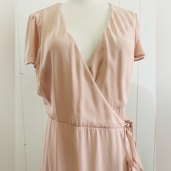 Show me your MUMU True  Wrap Maci Dress women size Large Salmon - Picture 5 of 15